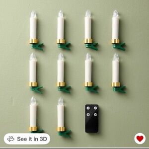 10ct 4.88" Christmas Tree Taper Flameless Candles Brass Hearth & Hand w Magnolia